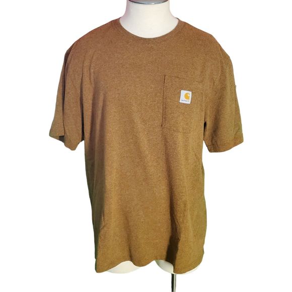 Carhartt RELAXED FIT HEAVYWEIGHT SHORT-SLEEVE K87 POCKET T-SHIRT Sz L - Picture 2 of 6